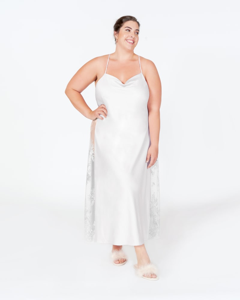 Plus size model wearing Darling Sleep Gown by RYA COLLECTION | Dia&Co | dia_product_style_image_id:184672